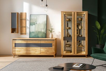 Шкаф навесной "Уоллстрит" (правый); *А-012.17; к-бейц-масло, ф-антрацит