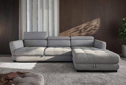 "Орландо" диван с оттоманкой ; раскл.; ММ-399-07; "Впередвыкатной" (1580х1920); правый; венге; Zevs 04 (гр. 3/Турция)