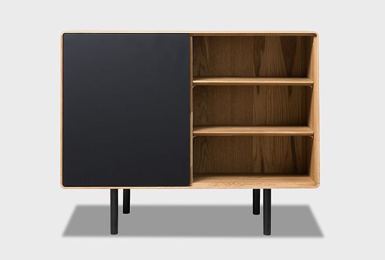 Тумба "Норман" 2 с нишей (правая) массив дуба, МДФ, металл 7