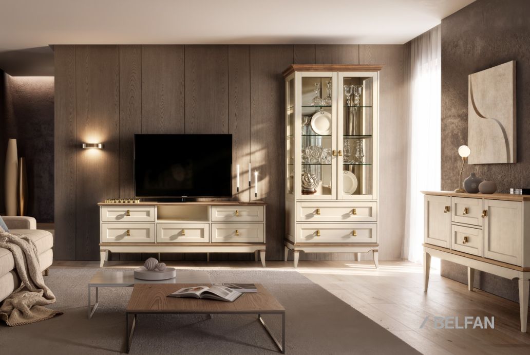 Гостиная «Стюарт» #6 дуб белый, натуральный дуб