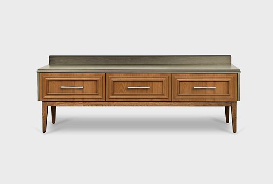 Тумба под ТВ "Сакраменто" 3 массив и шпон дуба, МДФ 2