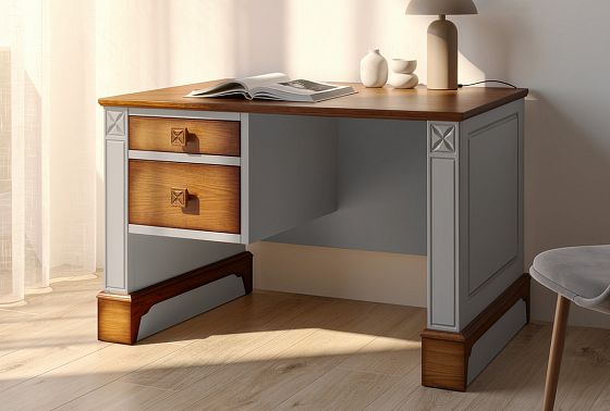 Стол письменный "Бриансон" (1 тумба слева) массив и шпон дуба, МДФ 6