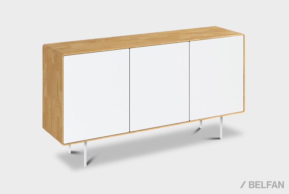 Тумба "Norman" 3 массив дуба, МДФ, металл 2