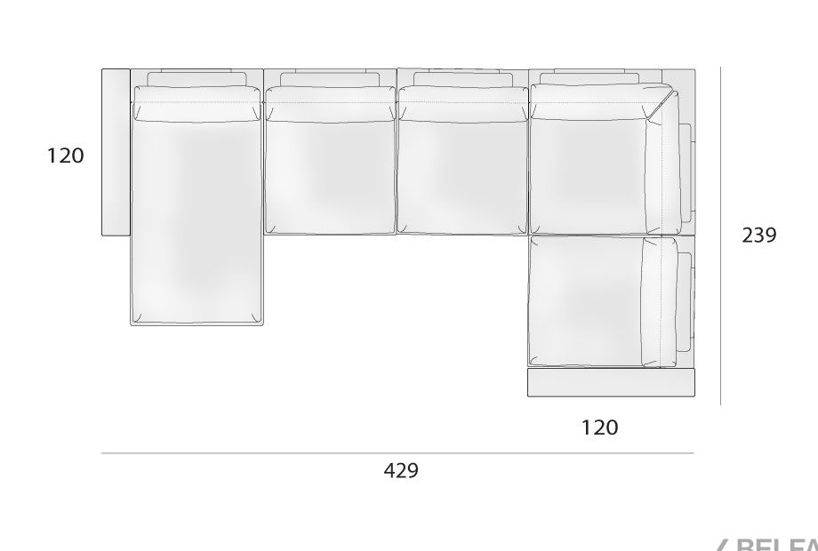 "Lofft" диван угловой с оттоманкой 4