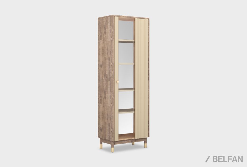 Витрина 1-но дверная "Меридиан" (правая) массив дуба, МДФ 1