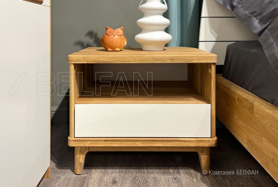 Тумба прикроватная "Wallstreet" (с нишей) массив дуба, МДФ 6