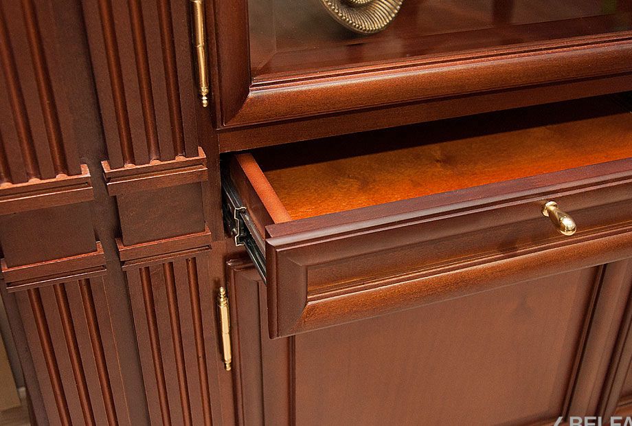 Набор мебели для библиотеки "Престиж-17.13" массив и шпон берёзы 2