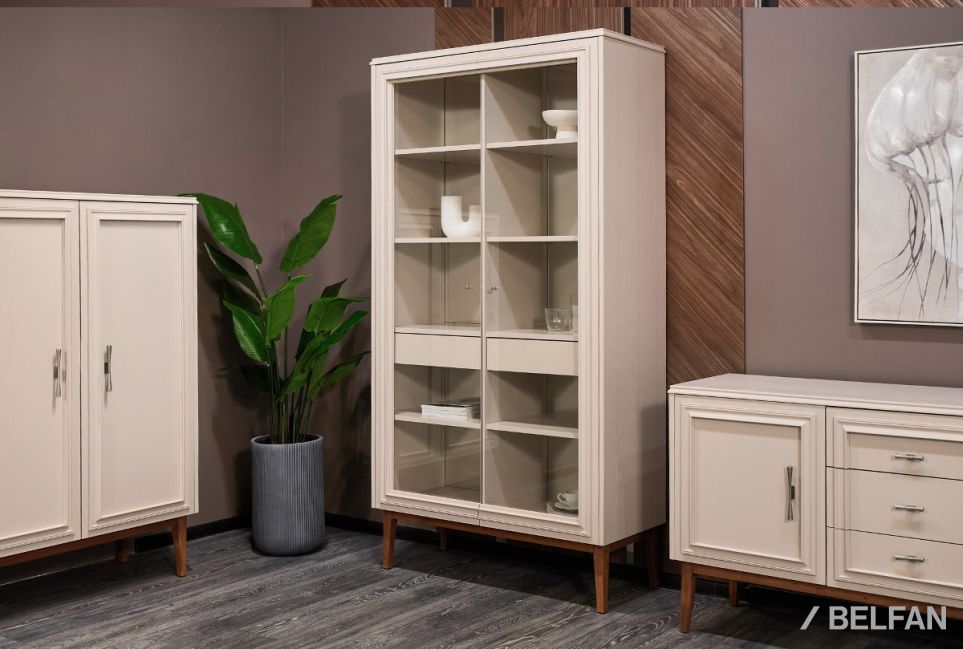 Витрина 2-х дв. "Сакраменто" массив и шпон дуба, МДФ 7