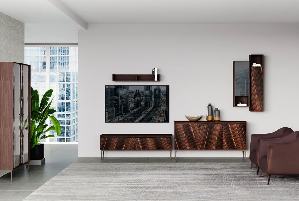 Шкаф настенный узкий "Монреаль" (левый) шпон дуба, МДФ 5