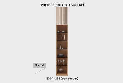 Витрина низкая 1-но дверная "Меридиан" (правая)