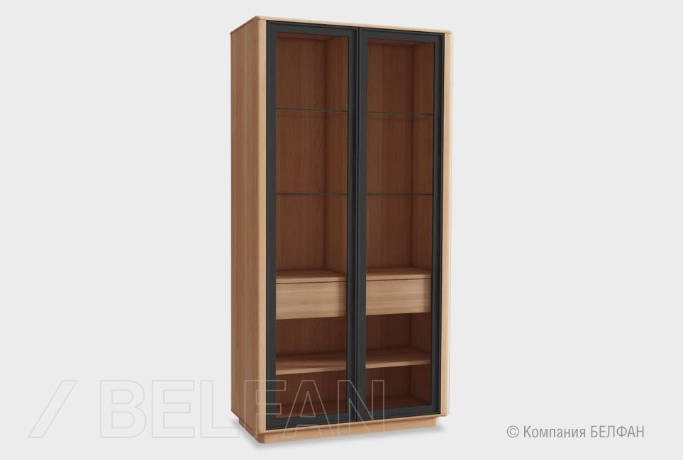 Шкаф с витриной 2-х дв. "Origin" массив дуба 1