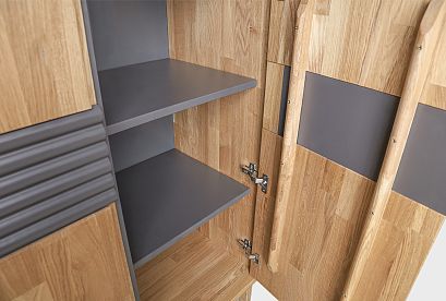 Тумба высокая "Уоллстрит"; *А-012.82; к-бейц-масло, ф-бейц-масло, вст-антрацит