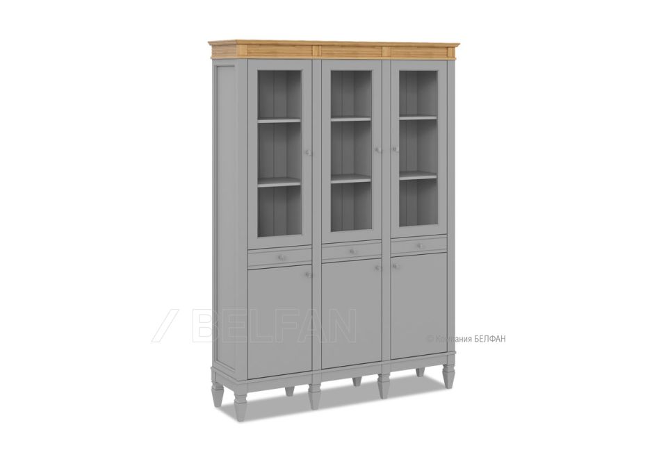 Стеллаж "Ольса" 303/330; серый 7042+антик 24