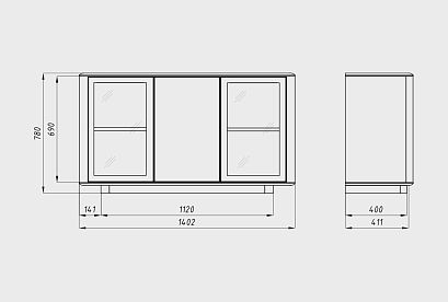 Тумба 3-х дв.«Тор»; американский орех