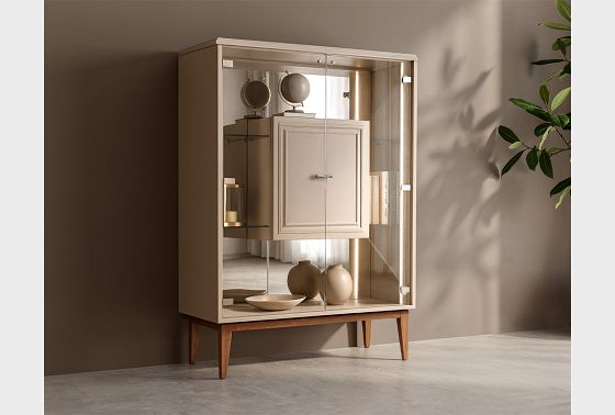 Тумба высокая "Сакраменто" (стекло) массив и шпон дуба, МДФ 11