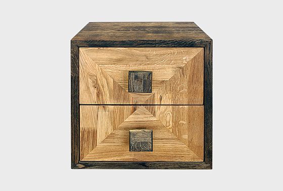 Модуль для стеллажей открытых "Cube Design" (с ящиками) массив дуба 7