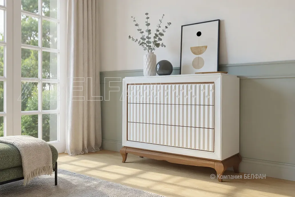 Комод «Армония» узкий айвори + классик