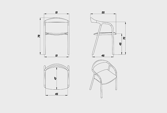 Стул "Лугано" с подлокотниками массив берёзы 4