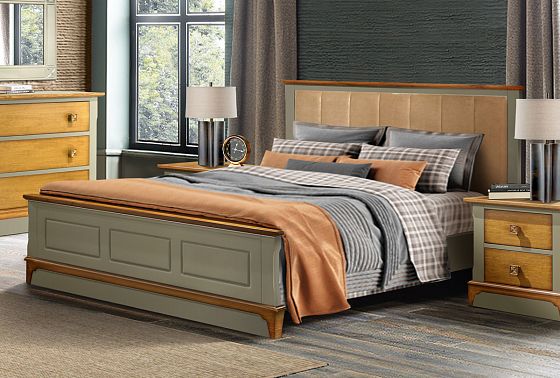 Кровать "Бриансон" массив и шпон дуба, МДФ 6