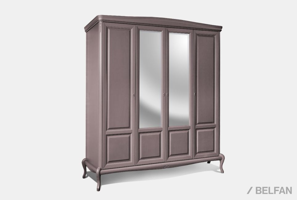 Шкаф для одежды "Fleuron" 4-х дв. (с зеркалом) массив и шпон дуба 1