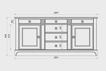 Тумба 3-х секционная "Бриансон"