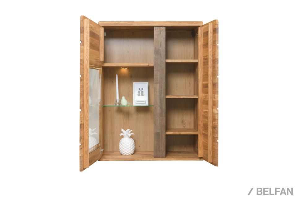 Шкаф навесной со стеклом "Madison" массив дуба 2