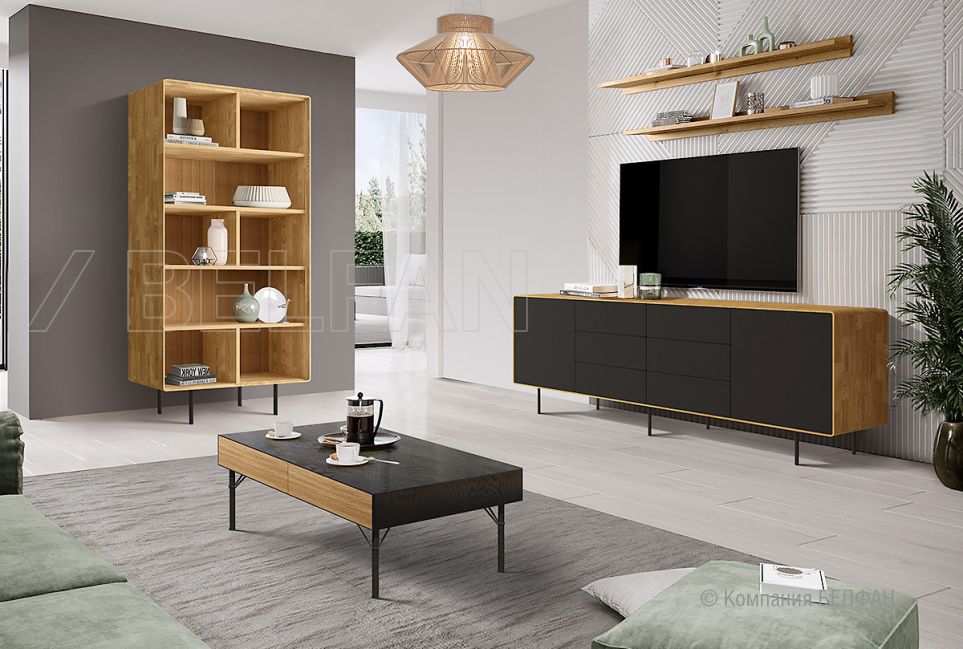 Стеллаж "Norman" 2 массив дуба, металл 3