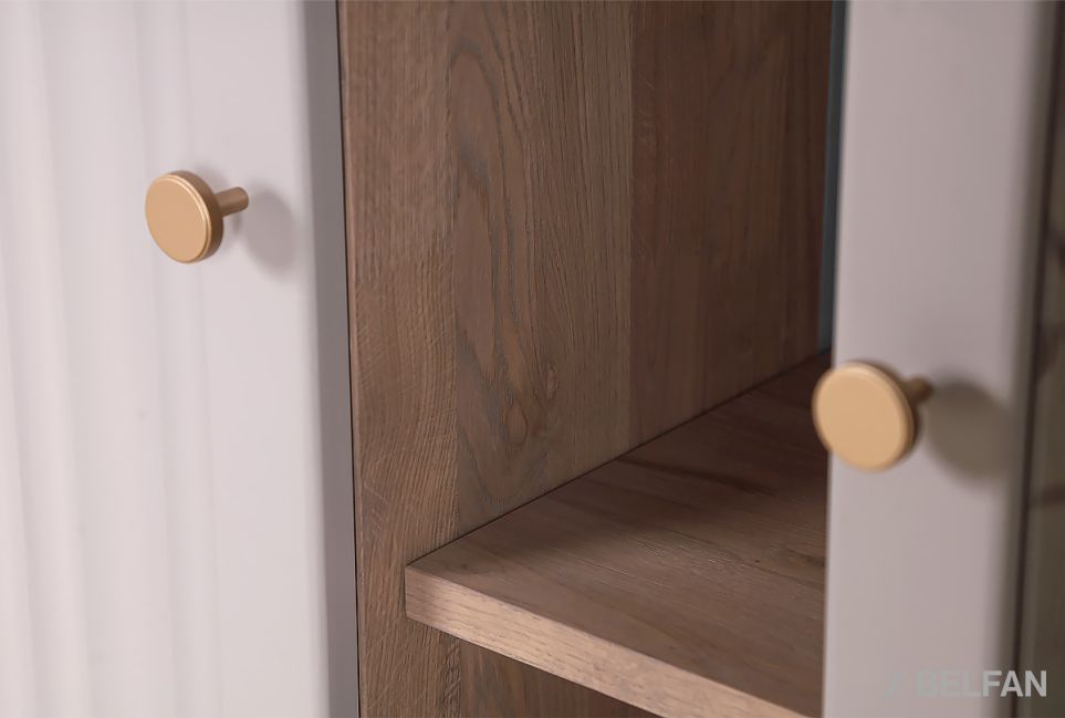 Витрина 2-х дверная "Меридиан" с нишей (комбинированная) массив дуба, МДФ 4