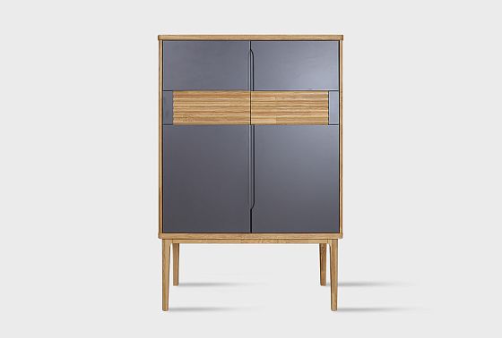 Тумба высокая "Уоллстрит" массив дуба, МДФ 6