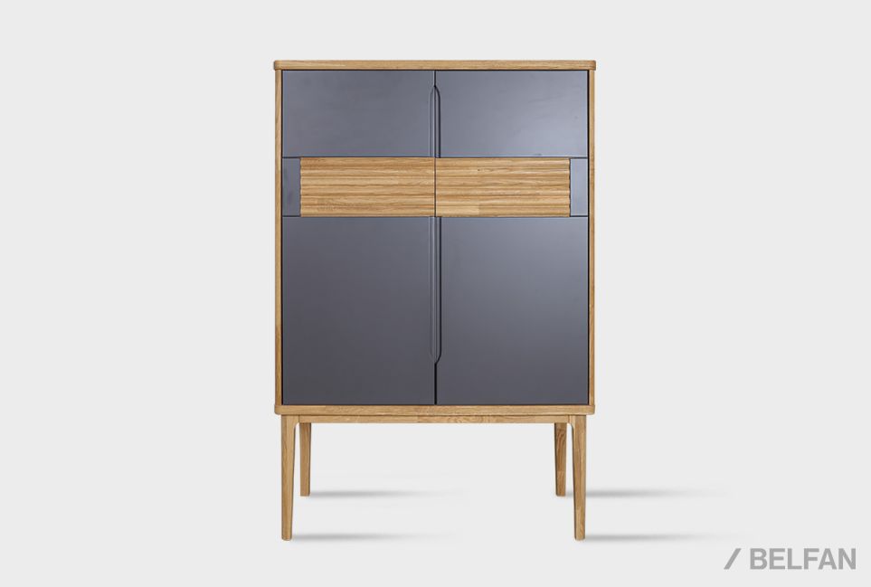 Тумба высокая "Уоллстрит" массив дуба, МДФ 1