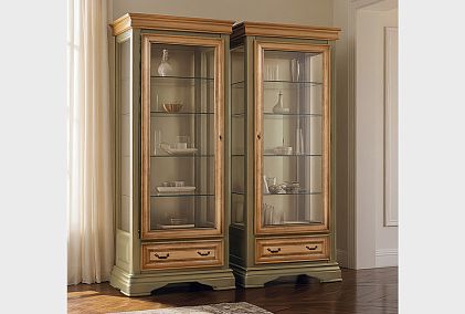 Шкаф с витриной 1-но дв. "Оливия" (правый)