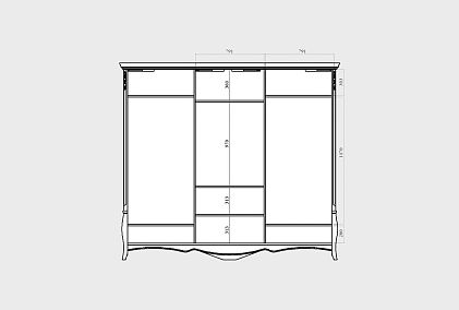 Шкаф-купе для одежды 3-х дв. "Трио" (с зеркалом)
