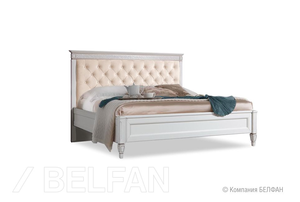 Кровать "Сиена" (мягкое изголовье) массив и шпон дуба, МДФ 1