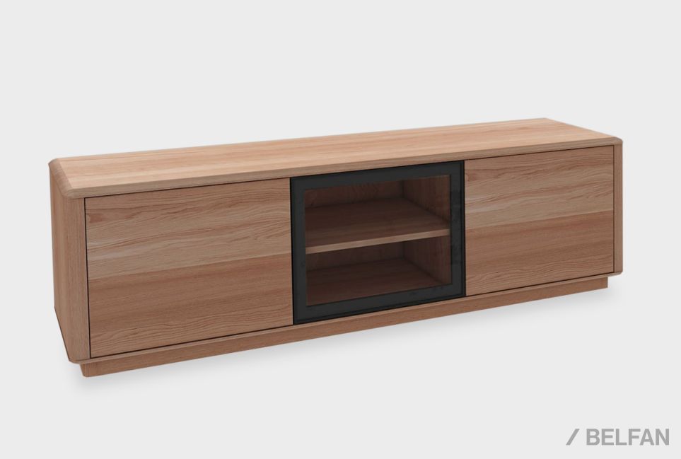 Тумба под ТВ "Origin" (стекло) массив дуба 2