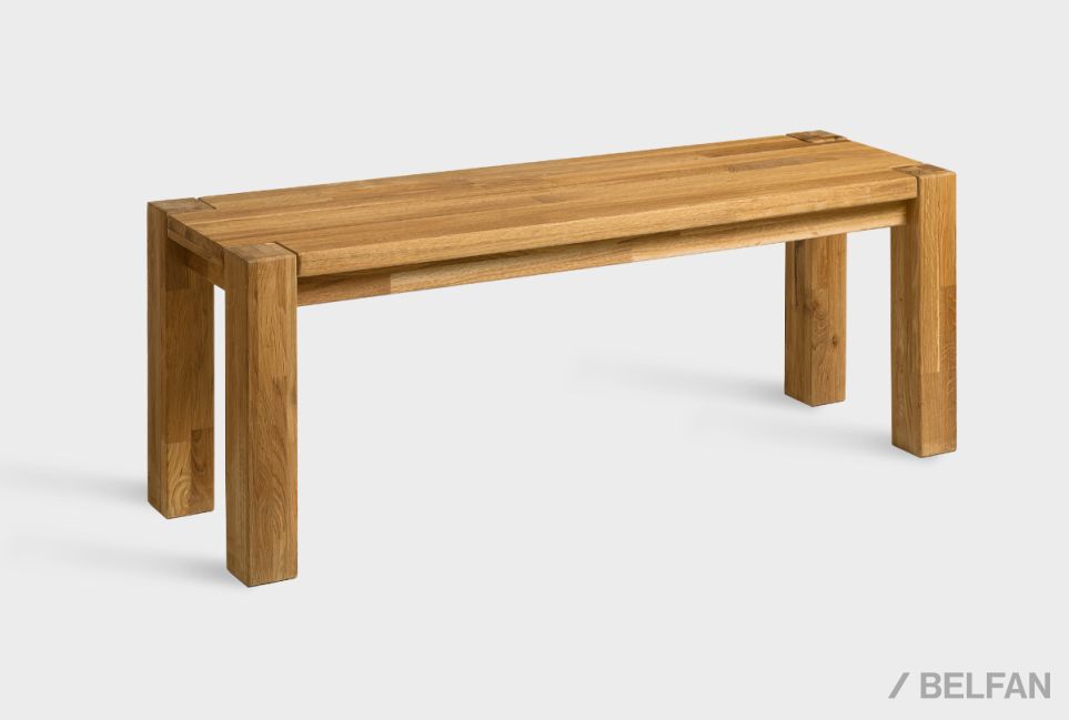 Скамья "Берген" П-03 (сечение опор 70х70) массив дуба 2