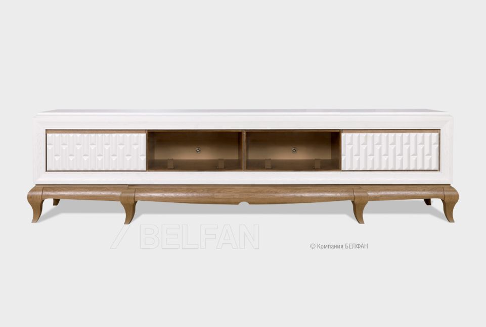 Тумба под ТВ 4-х секционная "Армония" ; айвори+классик