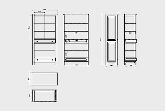 Стеллаж "Горд" массив дуба 3