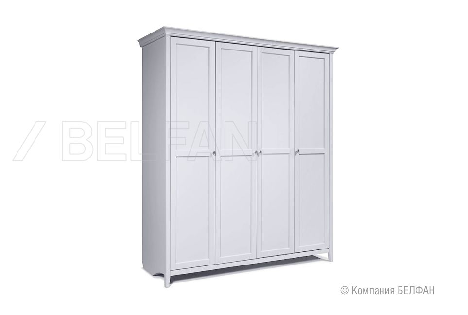 Шкаф для одежды 4-х дв. "Адель" (без зеркала) массив ольхи, МДФ 1