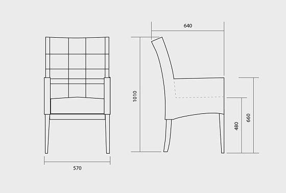 Стул "Берген" М с подлокотниками массив берёзы 7