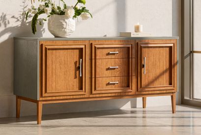 Тумба "Сакраменто" 3 (с ящиками); *А-016.49; тауп, янтарь