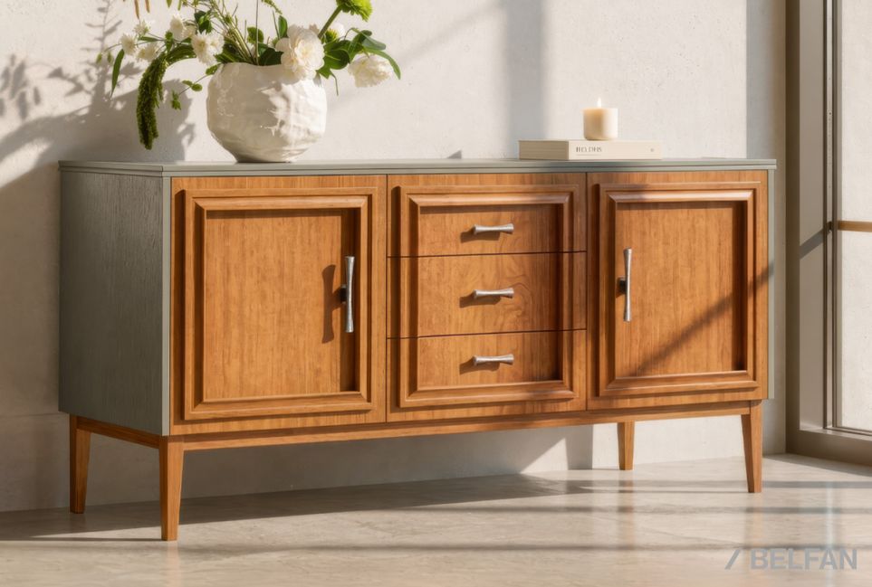 Тумба "Сакраменто" 3 (с ящиками) массив и шпон дуба, МДФ 1