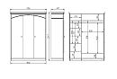Шкаф для одежды "Офелия" 3-х дверный (без зеркала); *ММ-382-01/03Б; мёд с темной патиной