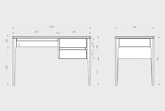 Стол письменный "Wallstreet" массив дуба, МДФ 3