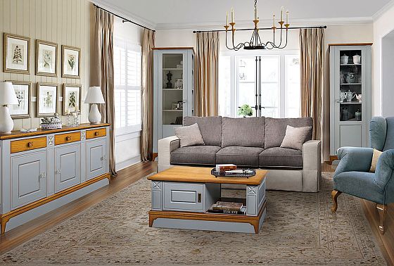 Шкаф с витриной 1-но дв. "Brianson" (левый) массив и шпон дуба, МДФ 5