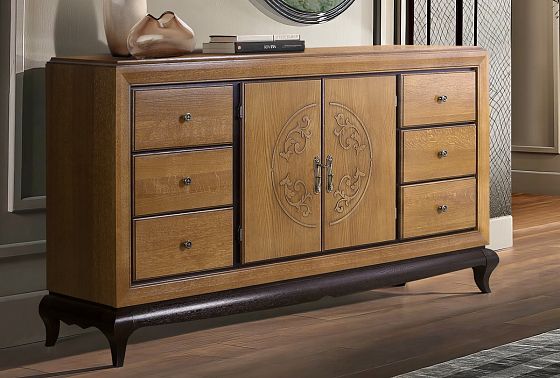 Тумба "Соната" 4 (с ящиками) массив и шпон дуба 9