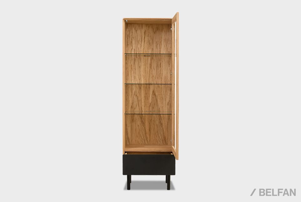 Витрина 1-но дверная "Норман" (правая) массив дуба, МДФ, металл 7