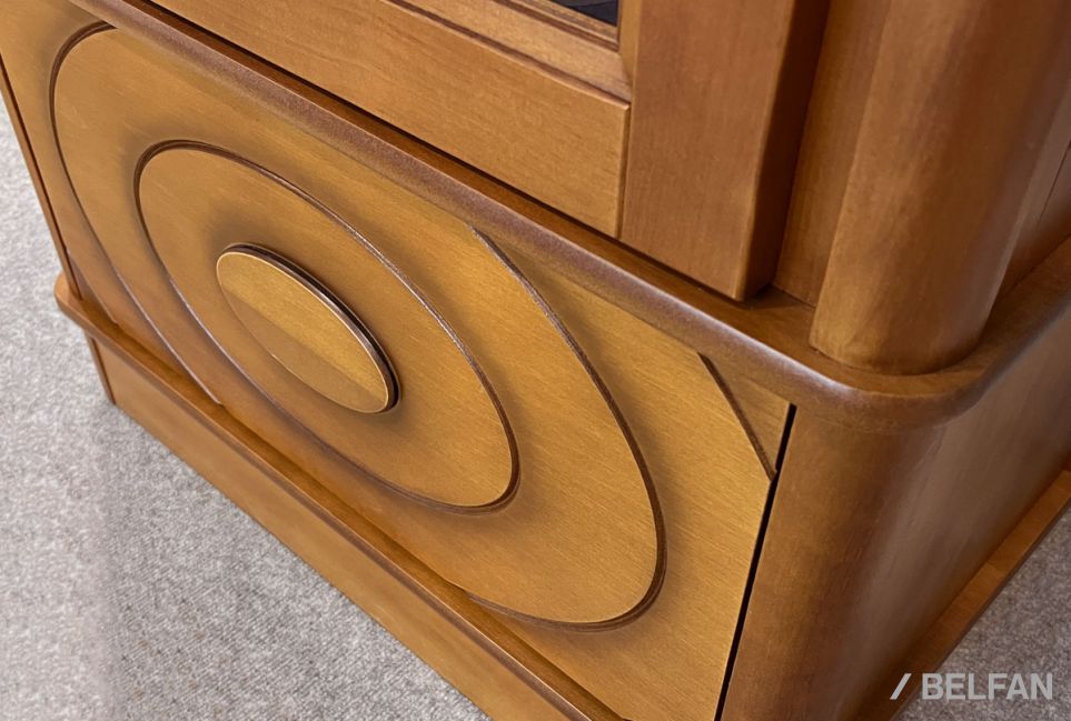 Шкаф с витриной 1-но дв. "Офелия" (правый) массив и шпон ольхи 5