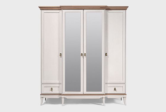 Шкаф для одежды 4-х дв. "Стюарт" (с зеркалом) массив и шпон дуба 10