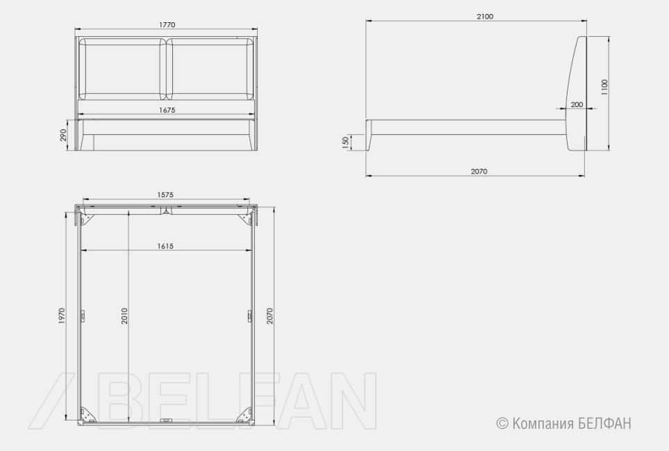 Кровать "Сакраменто" (мягкое изголовье) массив дуба 7