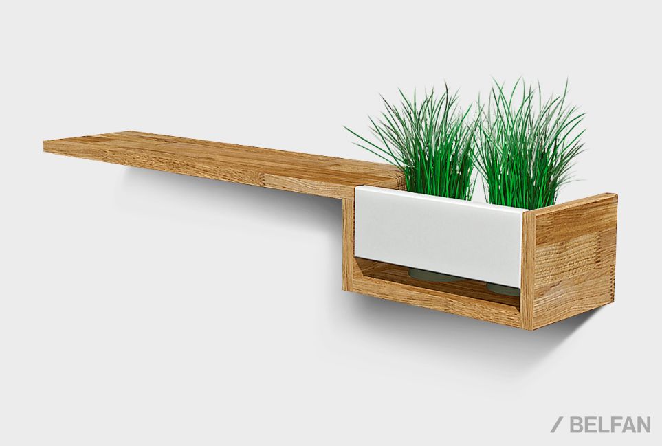 Полка с нишей "Wallstreet" (правая) массив дуба, МДФ 1